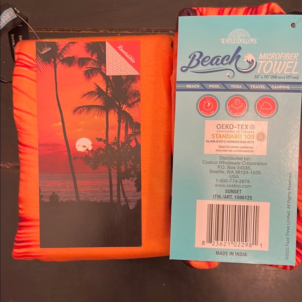 Gift Ready Sunset Beach Super Soft Quick Dry Microfiber Towel - Orange